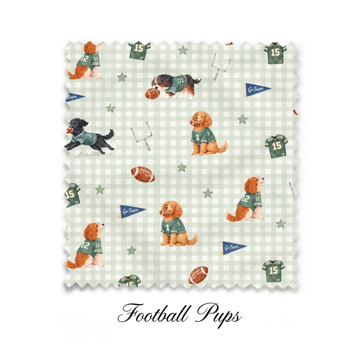 Zipper Romper Football Pups (PREORDER)