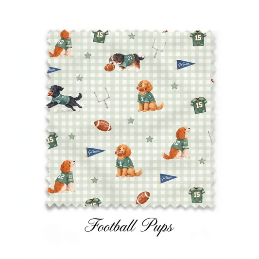 Zipper Romper Football Pups (PREORDER)
