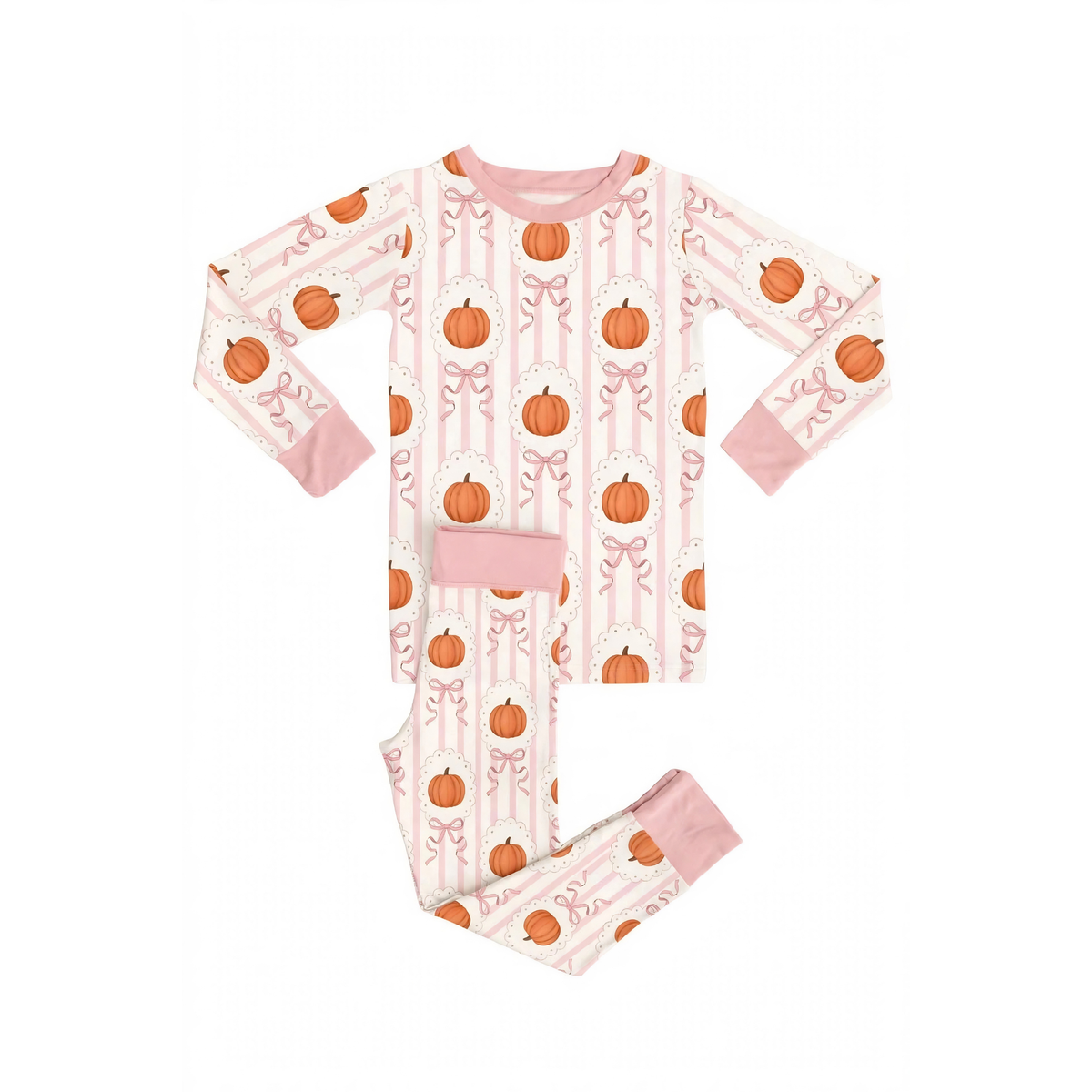 Two-Piece Pajamas Pumpkin Patch Bows (PREORDER)