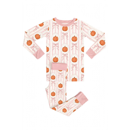 Two-Piece Pajamas Pumpkin Patch Bows (PREORDER)