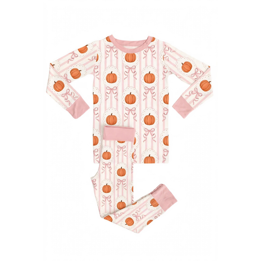 Two-Piece Pajamas Pumpkin Patch Bows (PREORDER)
